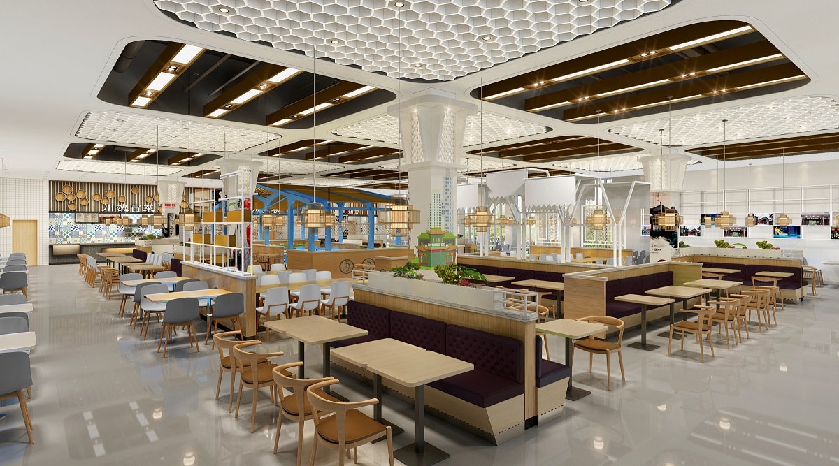 成都華為工廠(chǎng)邁志豪餐廳裝修效果圖